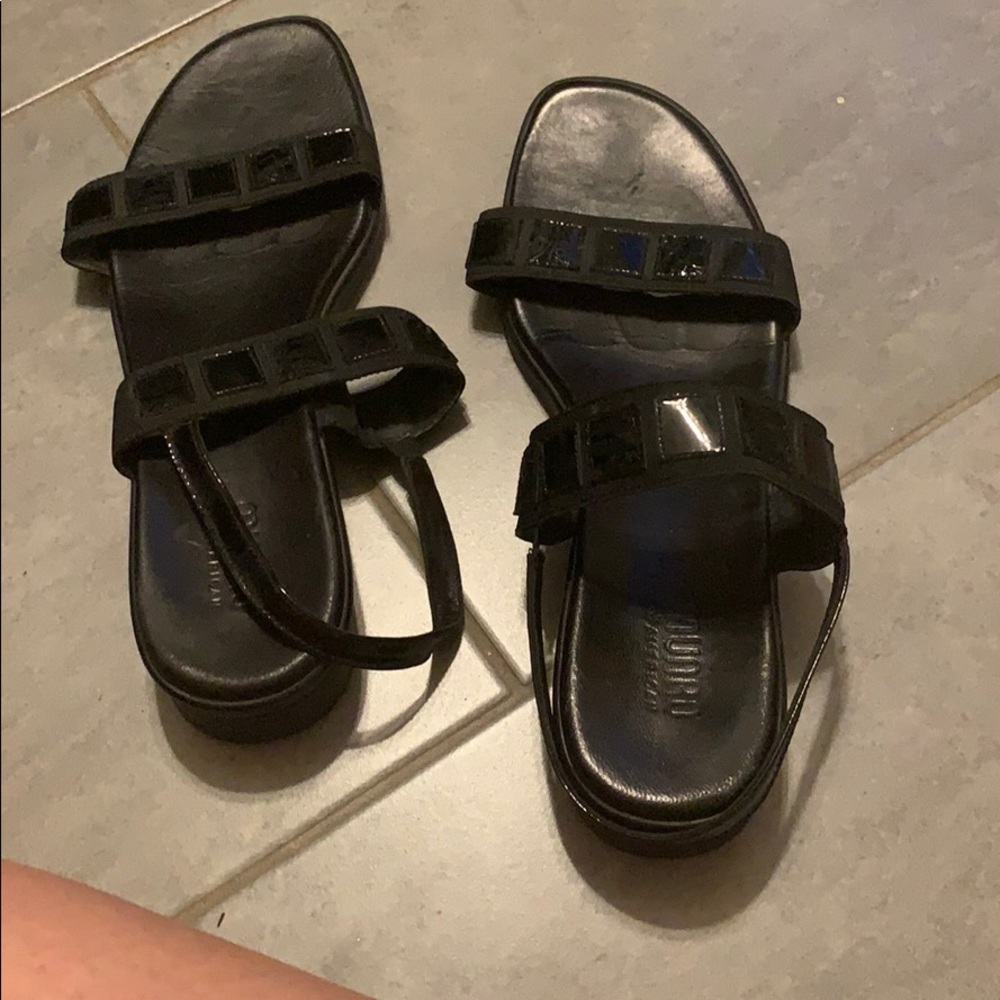 Black Munro sandals